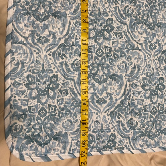 RACHEL Rachel Roy Blue Floral Design Tie up at back Pillow Shams - Picture 8 of 8